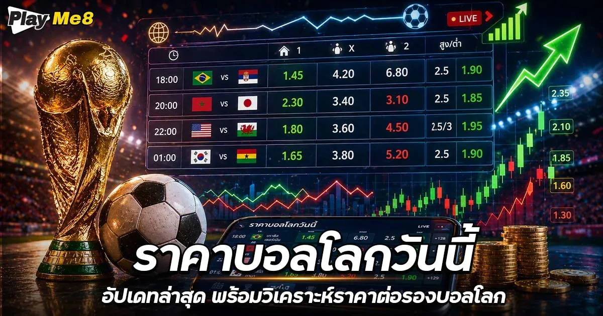 ราคาบอลโลกวันนี้ อัปเดทล่าสุด พร้อมวิเคราะห์ราคาต่อรองบอลโลก